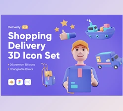 Download Deliverly – Shopping Delivery 3D CreativeMarket - 7362704