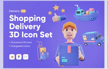 Download Deliverly – Shopping Delivery <span class='badge badge-warning'>3D</span> CreativeMarket - 7362704