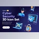 Download Cyberly – Cyber Security 3D Icon Set CreativeMarket - 7362649