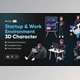 Download Workly – Startup & Work 3D Character CreativeMarket - 7366240