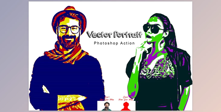 Download Vector Portrait Photoshop Action CreativeMarket - 7505139