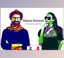 Download Vector Portrait Photoshop Action CreativeMarket - 7505139