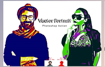 Download Vector Portrait Photoshop Action <span class='badge badge-warning'>CreativeMarket</span> - 7505139
