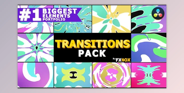 Download Colorful Cartoon Transitions | DaVinci Resolve (Videohive 38662908)