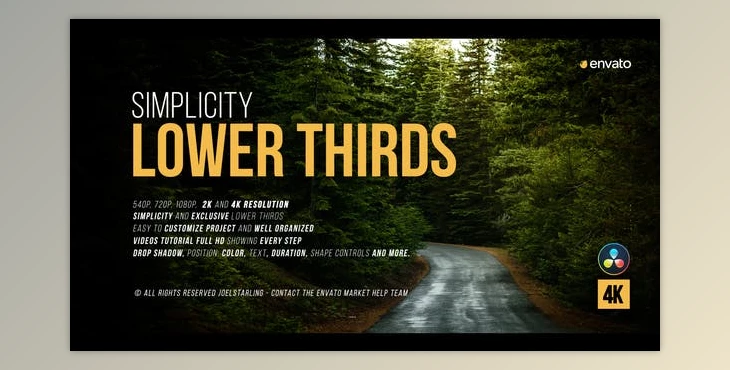 Download Simplicity Lower Thirds for Davinci Resolve (Videohive 38581485)