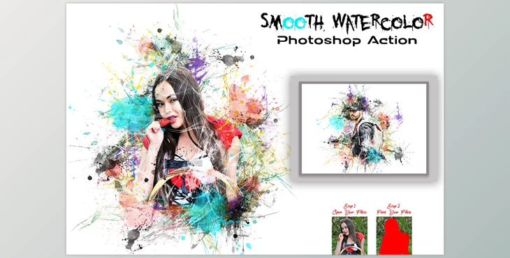 Download Smooth Watercolor Photoshop Action CreativeMarket - 7506994