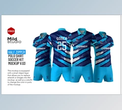 Download Half Zipper Polo Shirt Mockup v.03 CreativeMarket - 7461306