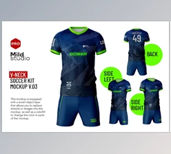 Download V Neck Soccer kit Mockup CreativeMarket - 7410377