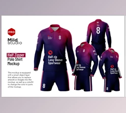 Download Half Zipper Polo Shirt Mockup v.02 CreativeMarket - 7463017