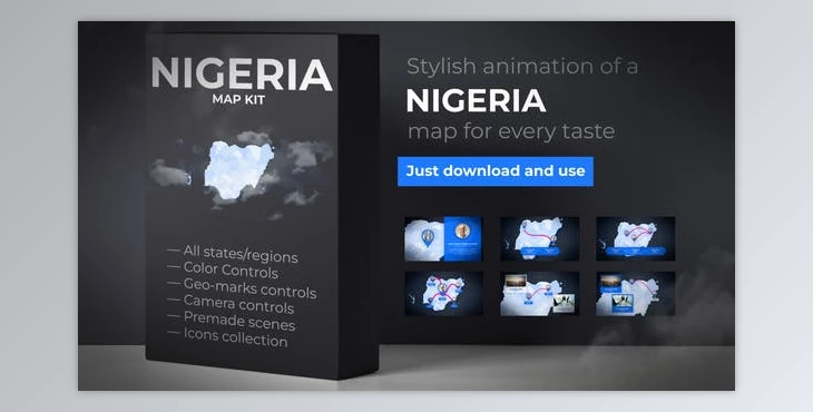 Download Nigeria Map – Federal Republic of Nigeria Map Kit (Videohive 39221148) - AE Project