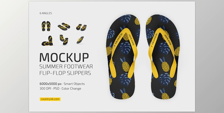 Download Flip-Flop Slippers Mockup Set CreativeMarket - 7500147