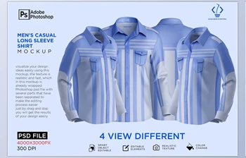 Download Casual Long Sleeve Shirt <span class='badge badge-warning'>Mockup</span> <span class='badge badge-warning'>CreativeMarket</span> - 7311087