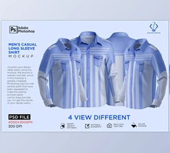 Download Casual Long Sleeve Shirt Mockup CreativeMarket - 7311087