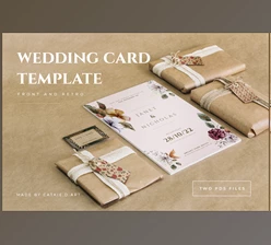 Download Elegant Floral Wedding Card CreativeMarket - 7164502