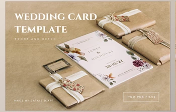 Download Elegant Floral Wedding <span class='badge badge-warning'>Card</span> CreativeMarket - 7164502