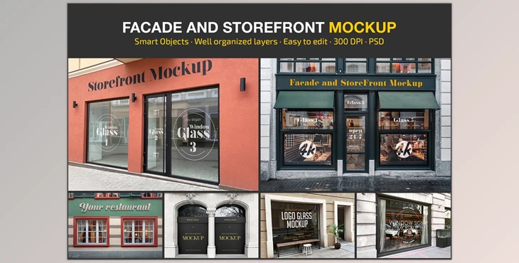 Download Facade and StoreFront Mockup Set CreativeMarket - 7366275