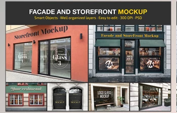 Download Facade and StoreFront <span class='badge badge-warning'>Mockup</span> Set <span class='badge badge-warning'>CreativeMarket</span> - 7366275