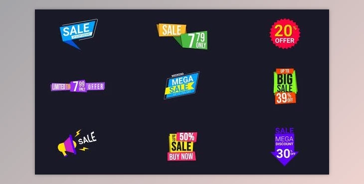 Download Attractive Offer Sale Labels and Badges (Videohive 39340088) - AE Project
