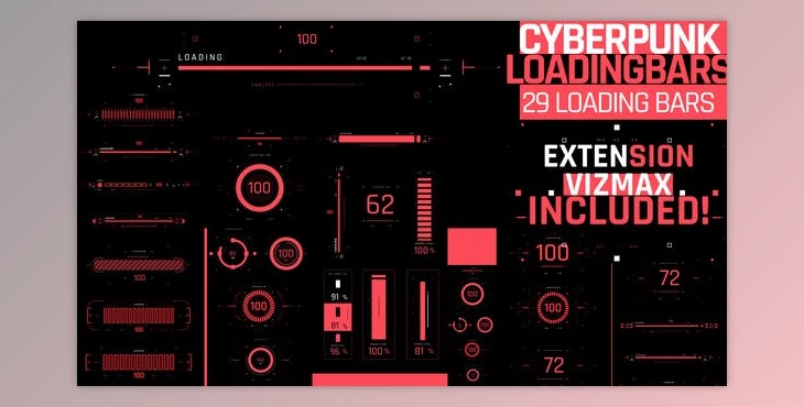 Download Videohive Cyberpunk Loading Bars 39228122