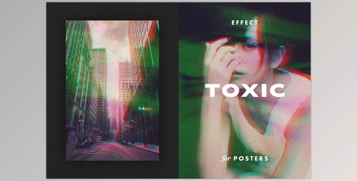 Download Toxic Glitch Effect for Posters CreativeMarket - 7035842