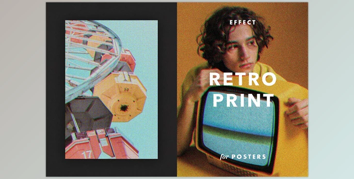 Download Retro Print Effect for Posters CreativeMarket - 7035825