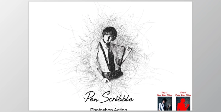 Download Pen Scribble Photoshop Action CreativeMarket - 7544946