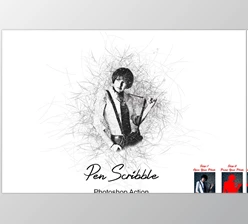 Download Pen Scribble Photoshop Action CreativeMarket - 7544946