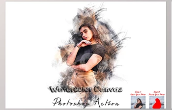 Download Watercolor <span class='badge badge-warning'>Canvas</span> Photoshop Action <span class='badge badge-warning'>CreativeMarket</span> - 7550556