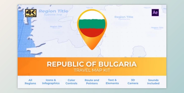 Download Bulgaria Map - Republic of Bulgaria Travel Map (Videohive 39229702) - AE Project