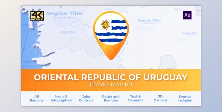 Download Uruguay Map - Oriental Republic of Uruguay Travel Map (Videohive 39229910) - AE Project