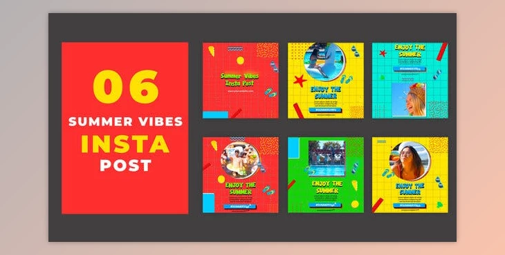 Download Enjoy The Summer Vibes Instagram Social Media Post (Videohive 39215491) - AE Project