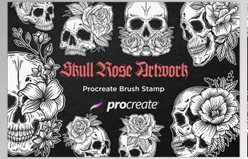 Download 30 Skull Rose Floral <span class='badge badge-warning'>Procreate</span> <span class='badge badge-warning'>Brush</span> <span class='badge badge-warning'>CreativeMarket</span> - 7556753