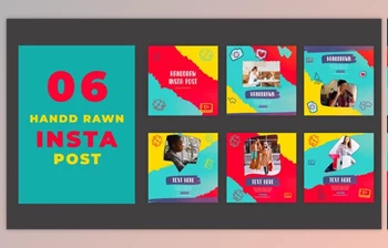 Download Colorful Hand Drawn Instagram Social <span class='badge badge-warning'>Media</span> Post (Videohive 39215444) - AE Project