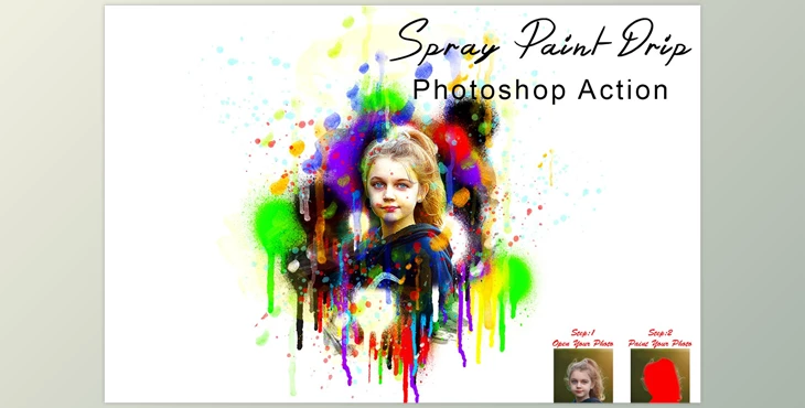 Download Spray Paint Drip Photoshop Action CreativeMarket - 7802947