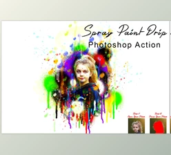 Download Spray Paint Drip Photoshop Action CreativeMarket - 7802947