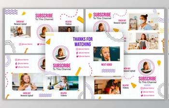 Download <span class='badge badge-warning'>Kids</span> School Activities End Screen Templates (Videohive 39505675) - AE Project