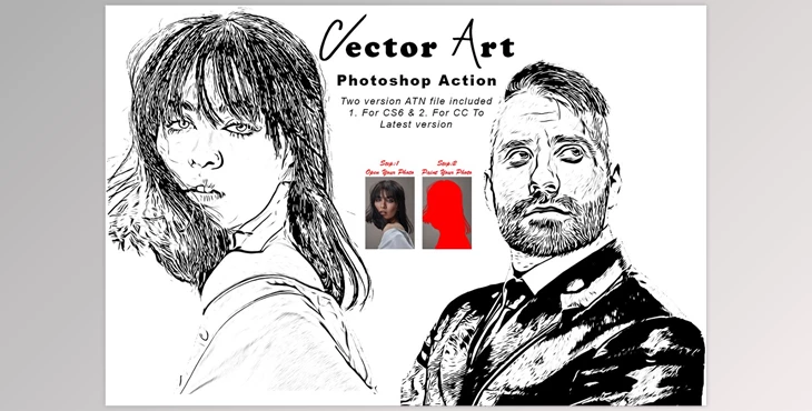 Download Vector Art Photoshop Action CreativeMarket - 7805151