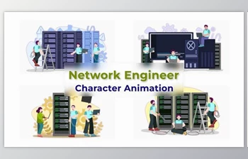 Download Network Engineer Explainer <span class='badge badge-warning'>Animation</span> Scene (Videohive 38195761) - AE Project