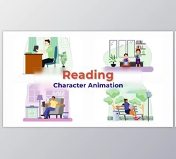 Download Reading Character Explainer Animation Scene (Videohive 38196073) - AE Project