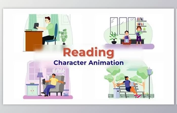 Download Reading <span class='badge badge-warning'>Character</span> Explainer <span class='badge badge-warning'>Animation</span> Scene (Videohive 38196073) - AE Project