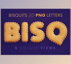 Download Bisquits – 3D Lettering CreativeMarket - 7535385