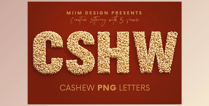 Download Cashew Nuts – 3D Lettering CreativeMarket - 7545672