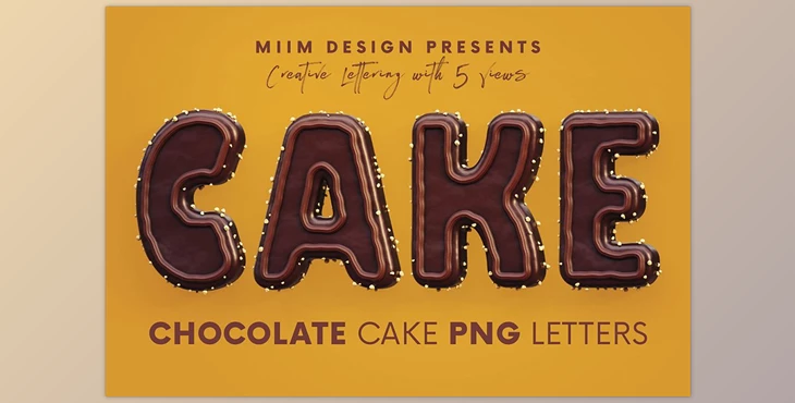 Download Chocolate Cake – 3D Lettering CreativeMarket - 7545678