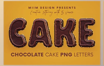Download Chocolate <span class='badge badge-warning'>Cake</span> – 3D Lettering CreativeMarket - 7545678