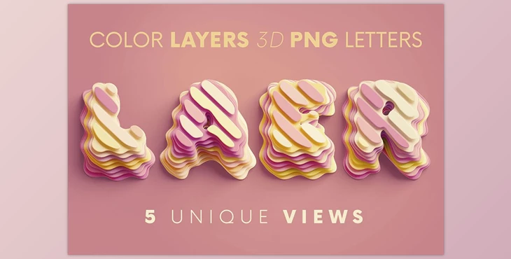 Download Color Layers – 3D Lettering CreativeMarket - 7545681