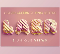 Download Color Layers – 3D Lettering CreativeMarket - 7545681