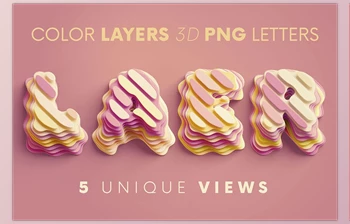 Download Color Layers – 3D <span class='badge badge-warning'>Lettering</span> CreativeMarket - 7545681