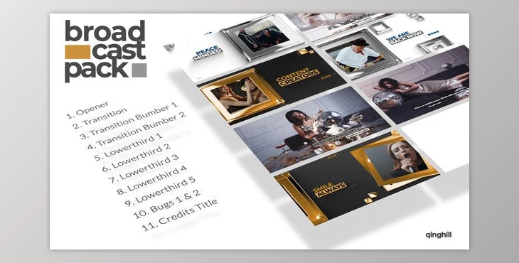 Download Silver Or Gold Square Titanium Broadcast Pack (Videohive 39536796) - AE Project