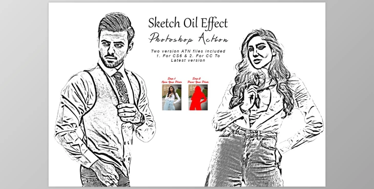 Download Sketch Oil Effect Photoshop Action CreativeMarket - 7811733