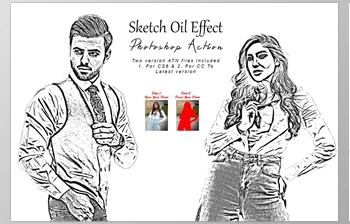 Download Sketch Oil <span class='badge badge-warning'>Effect</span> Photoshop Action <span class='badge badge-warning'>CreativeMarket</span> - 7811733